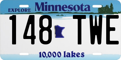 MN license plate 148TWE