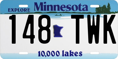 MN license plate 148TWK
