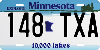 MN license plate 148TXA
