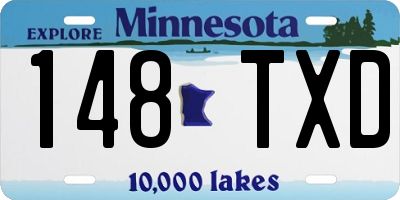 MN license plate 148TXD