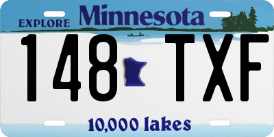 MN license plate 148TXF