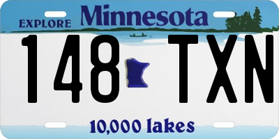 MN license plate 148TXN