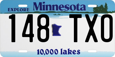 MN license plate 148TXO