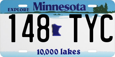 MN license plate 148TYC