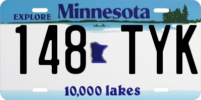 MN license plate 148TYK