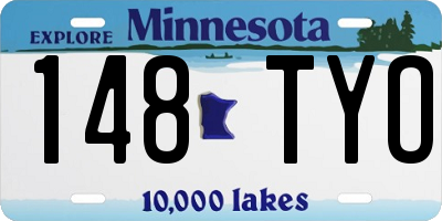 MN license plate 148TYO