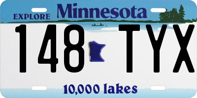 MN license plate 148TYX