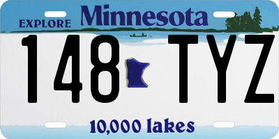 MN license plate 148TYZ