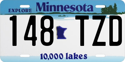 MN license plate 148TZD