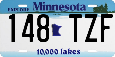 MN license plate 148TZF