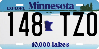 MN license plate 148TZO