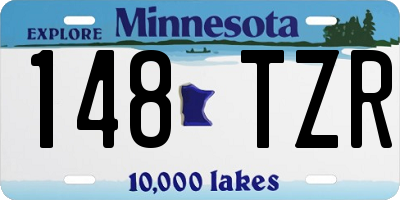 MN license plate 148TZR