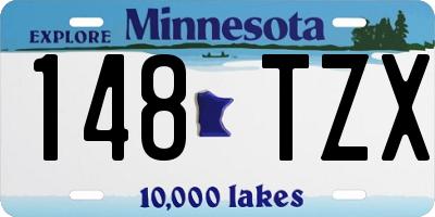 MN license plate 148TZX