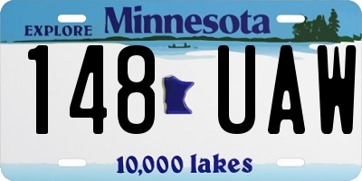 MN license plate 148UAW