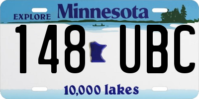 MN license plate 148UBC
