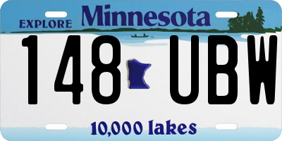 MN license plate 148UBW
