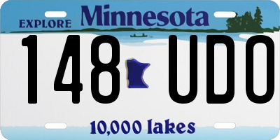 MN license plate 148UDO