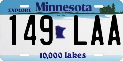 MN license plate 149LAA