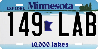 MN license plate 149LAB