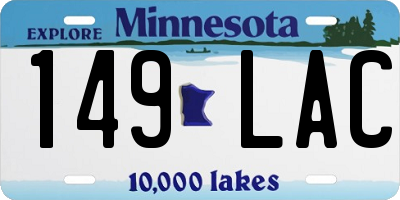 MN license plate 149LAC