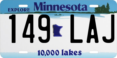 MN license plate 149LAJ