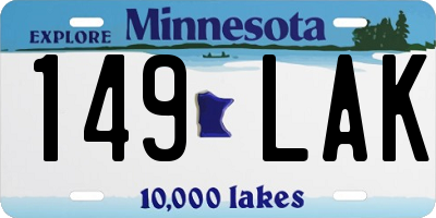 MN license plate 149LAK