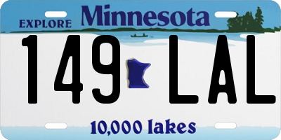 MN license plate 149LAL