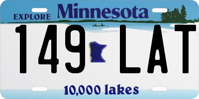 MN license plate 149LAT