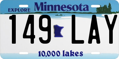 MN license plate 149LAY