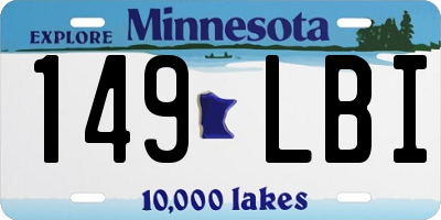 MN license plate 149LBI