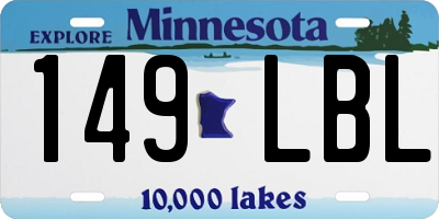 MN license plate 149LBL
