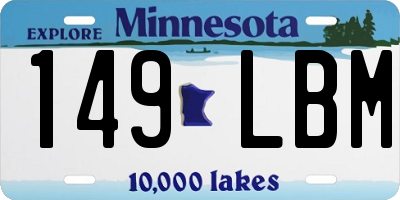 MN license plate 149LBM