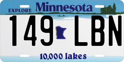 MN license plate 149LBN