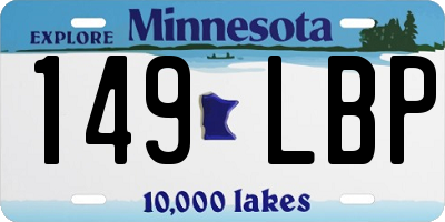 MN license plate 149LBP