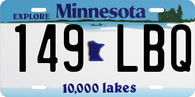 MN license plate 149LBQ
