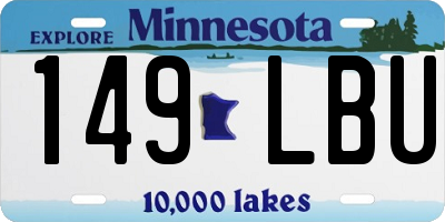 MN license plate 149LBU
