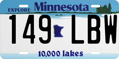 MN license plate 149LBW