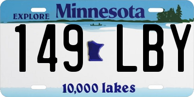 MN license plate 149LBY