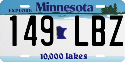MN license plate 149LBZ