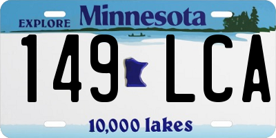 MN license plate 149LCA