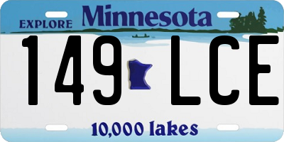 MN license plate 149LCE