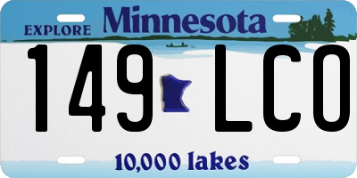 MN license plate 149LCO