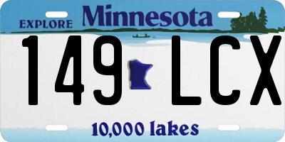 MN license plate 149LCX