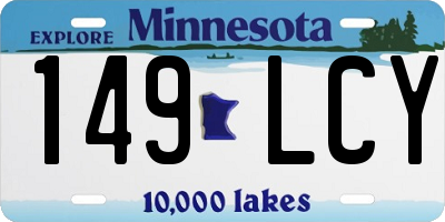 MN license plate 149LCY