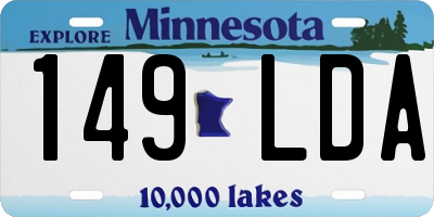 MN license plate 149LDA