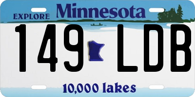 MN license plate 149LDB