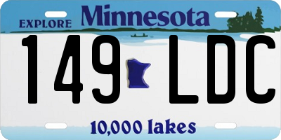 MN license plate 149LDC