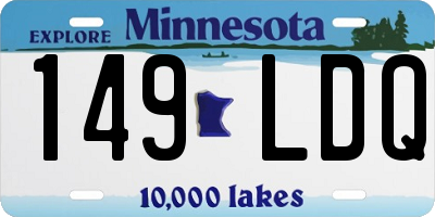 MN license plate 149LDQ