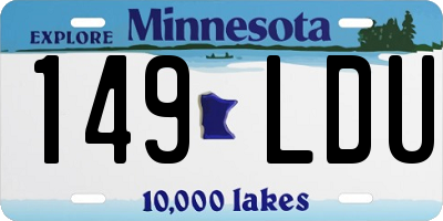 MN license plate 149LDU