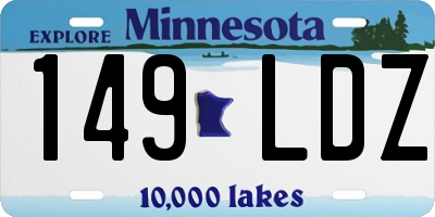 MN license plate 149LDZ